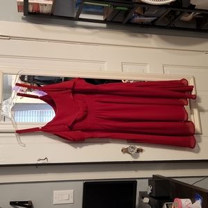 Formal red knee length dress
